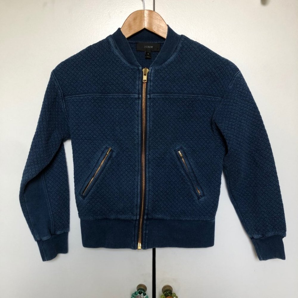 J. Crew cropped zipper sweater. 100% cotton. XS